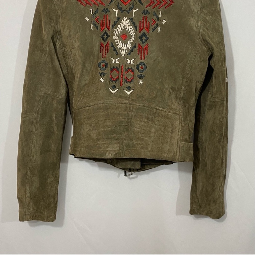 Driftwood embroidered leather suede motorcycle jacket boho western NWT RTL $268 - Picture 8 of 12